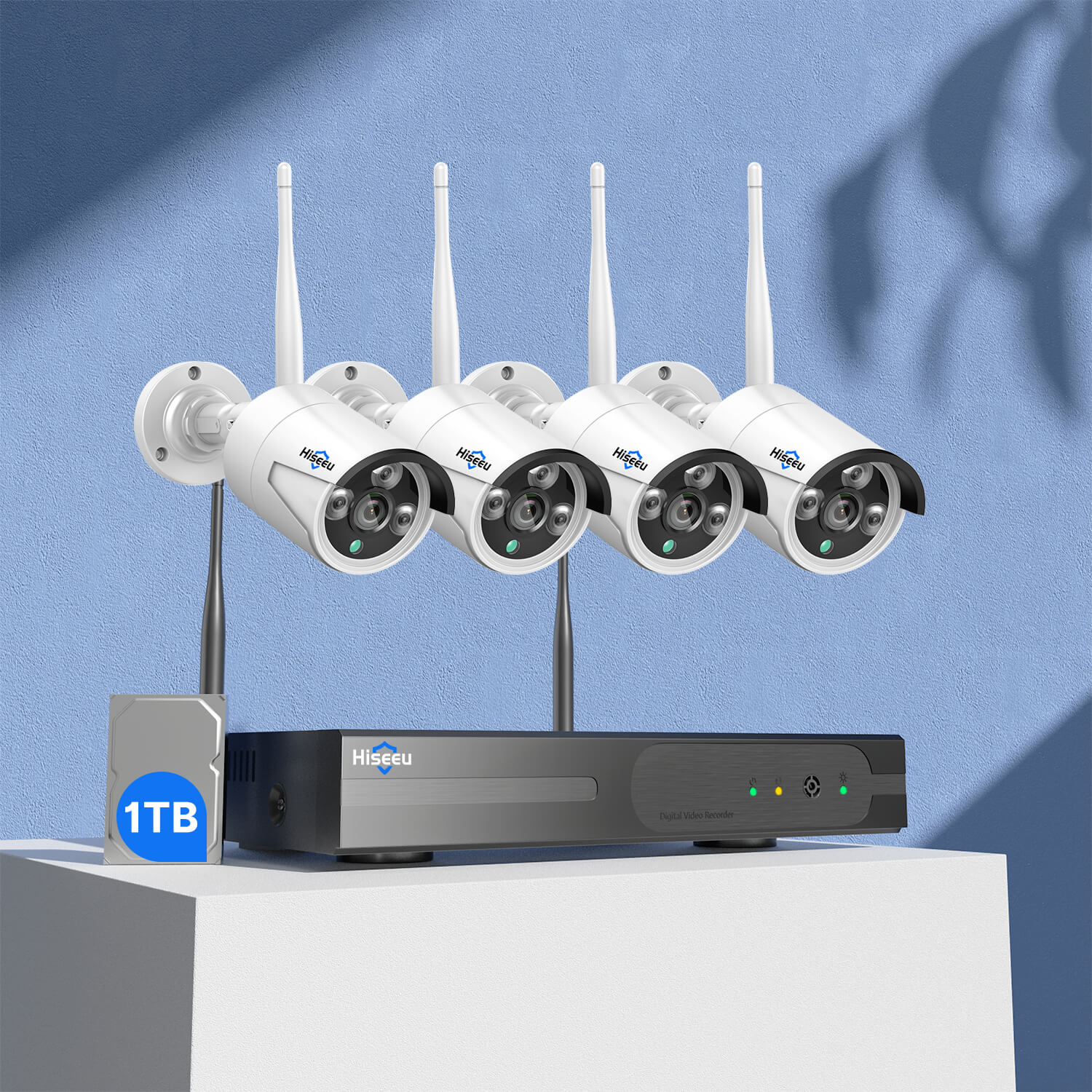 [Spotlight,2-Way Audio] SMONET 2K WiFi Security Camera System,3TB Hard  Drive,8CH Home CCTV Surveillance NVR Kits,8 Packs Outdoor Indoor IP Cameras
