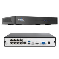 Hiseeu 4K PoE Network Video Recorder NVR, Support 4K/2K/8MP/5MP/3MP/1080P PoE Camera, Free Remote Access, Motion Alarm, 24/7 Recording, Smart Playback, No Hard Disk Drive - Hiseeu