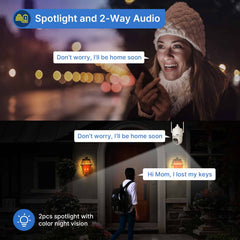 3MP 360° PTZ Battery Powered Wireless Solar Security Camera with Solar Panel Outdoor