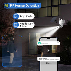 3MP 360° PTZ Battery Powered Wireless Solar Security Camera with Solar Panel Outdoor