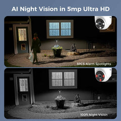 Hiseeu 5MP Analog Wired Security Camera,TVI/AHD/CVI/XVI 2560TVL Dome Comera for 5MP Analog Security Cameara System,Clear Night Vision up to 100ft, Wall& Ceiling Mount Remote Access