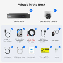 Hiseeu 16 Channel 3K Wired Security Camera System with Smart Dual Light,Audio,Person/Vehicle Detection,121°Wide View,5MP 16CH DVR,12PCS 5MP IP67 Outdoor CCTV Cameras,3TB HDD for 24/7 Surveillance