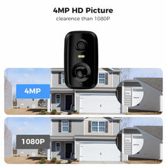 Hiseeu 4MP Outdoor Solar Battery Powered Wireless 2.4G/5G WiFi Security Camera Audio