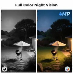 Hiseeu 4MP Outdoor Solar Battery Powered Wireless 2.4G/5G WiFi Security Camera Audio