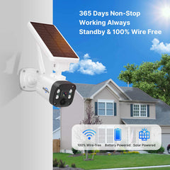 4MP Solar Battery Wireless Security Camera Outdoor with PIR Detection