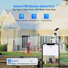 4MP Solar Battery Wireless Security Camera Outdoor with PIR Detection