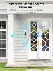 2.4G&5GHz WiFi Wireless 4MP Doorbell Security Camera Two-Way Talk Works with Alexa (No SD Slot, Paid Cloud Storage)