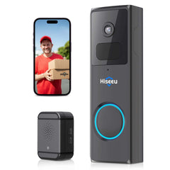 2.4Ghz WiFi 2MP Wireless Doorbell Camera with Chime and Voice Changer 100% Wire-Free Battery Powered