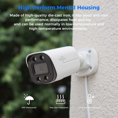 4K 8MP Wired PoE IP Bullet Camera IP67 Waterproof with 60ft Night Vision and Two-Way Audio