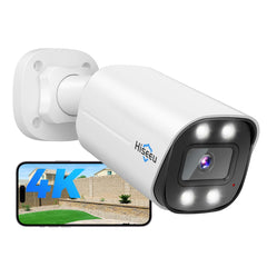 4K 8MP Wired PoE IP Bullet Camera IP67 Waterproof with 60ft Night Vision and Two-Way Audio