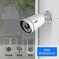 Wired 5MP PoE Bullet Security Camera IP66 Waterproof with Two-Way Audio