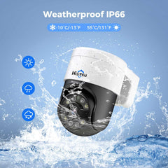5MP PoE PTZ 300° Pan Wired Security Camera Outdoor Auto Tracking Two Way Audio