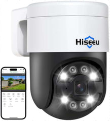 5MP PoE PTZ 300° Pan Wired Security Camera Outdoor Auto Tracking Two Way Audio