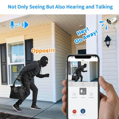 Wired 5MP PoE Bullet Security Camera IP66 Waterproof with Two-Way Audio