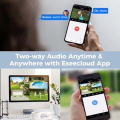 【4K+PTZ】Hiseeu 8MP PoE CCTV Security Camera System,12'' LCD Monitor with 8CH NVR,4X8MP PoE PTZ Camera with Color Night Vision IP66 Waterproof Remote Access Two-way Audio