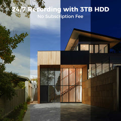 【4K+PTZ】Hiseeu 8MP PoE CCTV Security Camera System,12'' LCD Monitor with 8CH NVR,4X8MP PoE PTZ Camera with Color Night Vision IP66 Waterproof Remote Access Two-way Audio