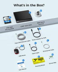 【4K HD+121°Wide View】 Hiseeu 12MP NVR 4K PoE Security Cameras, with HDD for Home Surveillance Outdoor&Indoor, 2 Way Audio, Color Night Vision, Human Vehicle Detect, 7/24 Record, 0 Monthly Fee