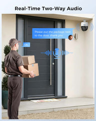 【4K HD+360°View】 Hiseeu 4K PoE Security Camera System, 8MP PTZ Wired Security Camera Outdoor&Indoor, Auto Human Tracking, Free Remote Access, 2 Way Audio, Plug and Play, 2TB HDD for 7/24 Record