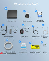 Hiseeu 12MP PoE Security Camera System, 8 Pcs 12MP Security Cameras, 121° Wide View, Person Vehicle Detect, 2-Way Audio, Soptlights Color Night Vision, 16 CH PoE NVR with 4TB HDD for Home Surveillance