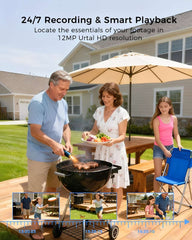 Hiseeu 12MP PoE Security Camera System, 8 Pcs 12MP Security Cameras, 121° Wide View, Person Vehicle Detect, 2-Way Audio, Soptlights Color Night Vision, 16 CH PoE NVR with 4TB HDD for Home Surveillance