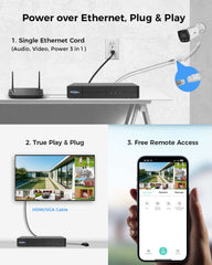 Hiseeu 12MP PoE Security Camera System, 8 Pcs 12MP Security Cameras, 121° Wide View, Person Vehicle Detect, 2-Way Audio, Soptlights Color Night Vision, 16 CH PoE NVR with 4TB HDD for Home Surveillance