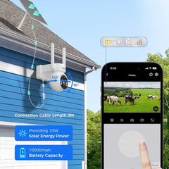 2K 4MP No WiFi PTZ 𝟯𝟲𝟬° 𝙑𝙞𝙚𝙬 4G Cellular Wireless Security Camera with 64G SD&SIM Card