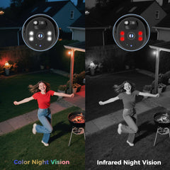 2K 4MP No WiFi 24/7 Recording 4G LTE Cellular Wireless Outdoor 360° PTZ Black Color Camera Solar Powered 64G SD & SIM Card Included