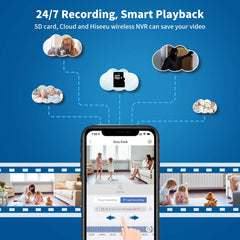 Hiseeu Wireless 5MP Security Camera Outdoor Support SD Card and 24/7 Recording to Save the Video