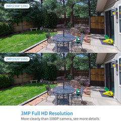 2K 3MP Wireless Bullet Security Camera Wifi Outdoor With One-Way Audio
