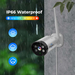 3MP Wireless Security Camera WiFi Connection with Two-Way Audio and Motion Detect