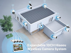 【No Hard Drive】Hiseeu 12inch LCD Wireless WiFi NVR 10 Channels Network Video Recorder Works with Hiseeu Wireless Cameras