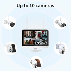【NO HDD】Wireless 10CH Network Video Recorder, 2.4G/5G WiFi, 7/24 Hours Recording, Detect Zone, Work with Hiseeu Single Camera