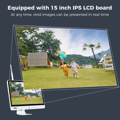 【No HDD】 15'' LCD Wireless WiFi NVR 16 Channels Network Video Recorder, Built-in WiFi Router and Speaker, Supports up to 6TB HDD, Work with Hiseeu Wireless Camera, 24/7 Record