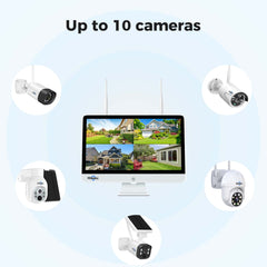 【No HDD】 15'' LCD Wireless WiFi NVR 16 Channels Network Video Recorder, Built-in WiFi Router and Speaker, Supports up to 6TB HDD, Work with Hiseeu Wireless Camera, 24/7 Record