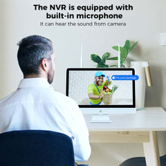 【No HDD】 15'' LCD Wireless WiFi NVR 16 Channels Network Video Recorder, Built-in WiFi Router and Speaker, Supports up to 6TB HDD, Work with Hiseeu Wireless Camera, 24/7 Record