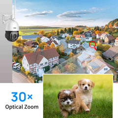 3MP PTZ 30X Optical Zoom 5G/2.4Ghz WiFi Security Camera Outdoor with Two Way Audio