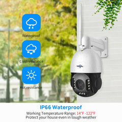 3MP PTZ 30X Optical Zoom 5G/2.4Ghz WiFi Security Camera Outdoor with Two Way Audio