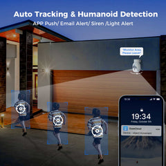 2K 3MP PTZ 𝟯𝟲𝟬° 𝙑𝙞𝙚𝙬 2.4G&5G WiFi Security Camera Outdoor with Two Way Audio