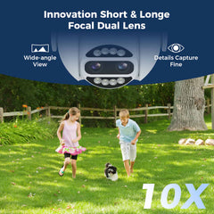 4MP PTZ 𝟯𝟲𝟬° 𝙑𝙞𝙚𝙬 10X Zoom PanSecurity Camera Outdoor with IP66 Waterproof