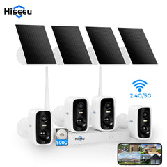 Wireless Security Camera System with Mini NVR 1.6W Solar Panel and 2.5inch 500G Hard Drive