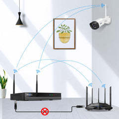 【NO Hard Drive】Hiseeu 10 Channels Full HD Wireless Security Network Video Recorder Works with Hiseeu Wireless Cameras