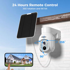 4MP Solar PTZ 360° View Wireless Battery Camera With No Monthly Fee Color Night Vision