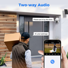4MP 2.4G WiFi Wireless Solar PTZ 360° View Battery Camera With Color Night Vision No Monthly Fee
