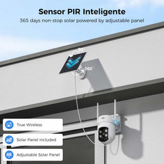 4MP 2.4G /5G WiFi Solar Security Camera Wireless Outdoor Battery Powered 2-Way Talk