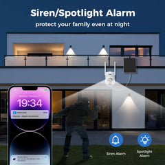 4MP No Monthly Fee PTZ 360° View Solar Wireless Battery Camera With Color Night Vision