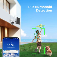 4MP No Monthly Fee PTZ 360° View Solar Wireless Battery Camera With Color Night Vision