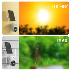 4MP No Monthly Fee PTZ 360° View Solar Wireless Battery Camera With Color Night Vision
