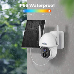 Hiseeu Solar Camera Outdoor, 3MP Wireless Surveillance Camera, 2.4G WiFi 360° View, PTZ, Motion Detection, 2-Way Audio, Color Night Vision