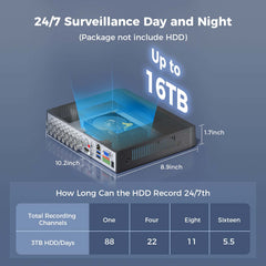 【NO Hard Drive】Hiseeu 4K DVR Security 8MP Digital Video Recorder Advanced for CCTV Security Camera, AHD/TVI/CVI/CVBS/IPC