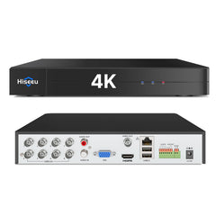 【NO Hard Drive】Hiseeu 4K DVR Security 8MP Digital Video Recorder Advanced for CCTV Security Camera, AHD/TVI/CVI/CVBS/IPC